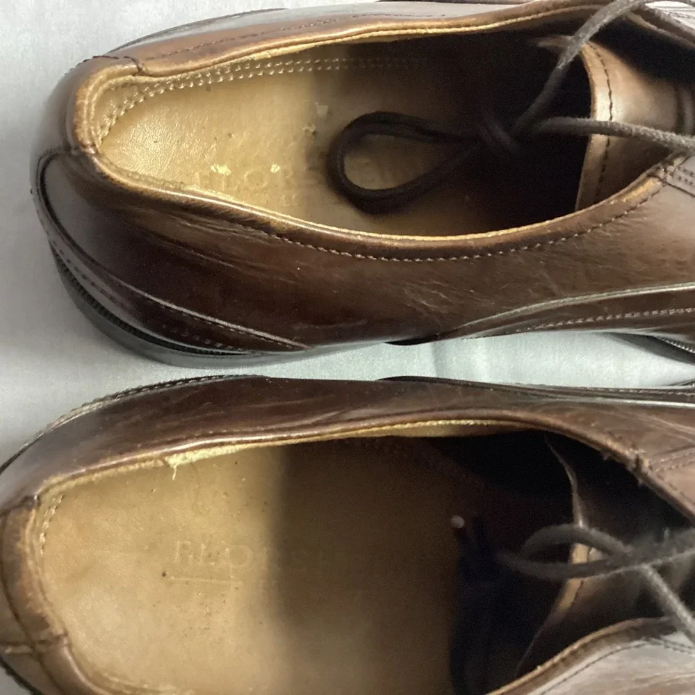 Florsheim Brown Leather Dress Shoes Square Toe‎ Oxfords Lace Up 9.5 D